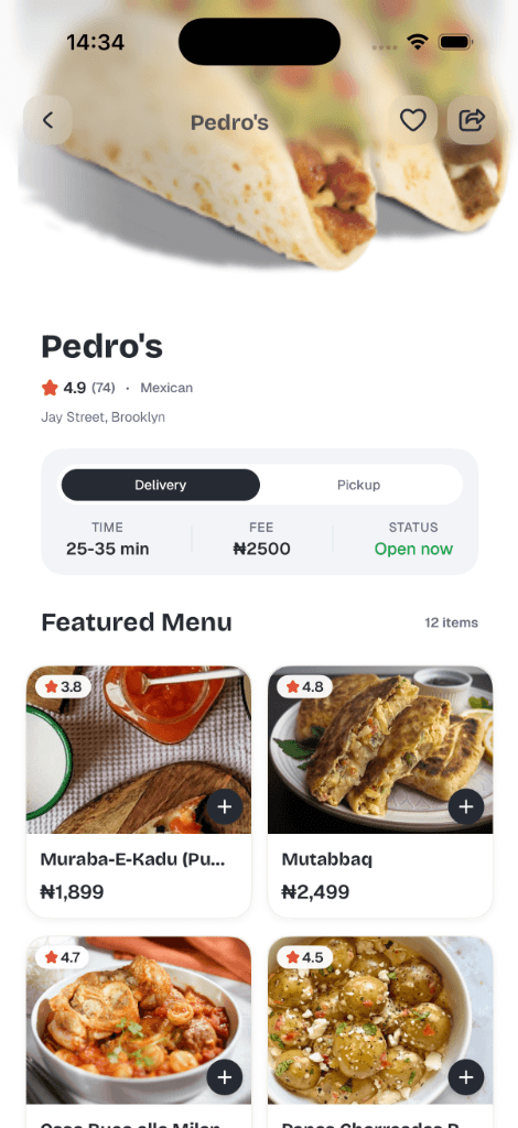 DFood — Food Delivery & Discovery Mobile App - Screen 1