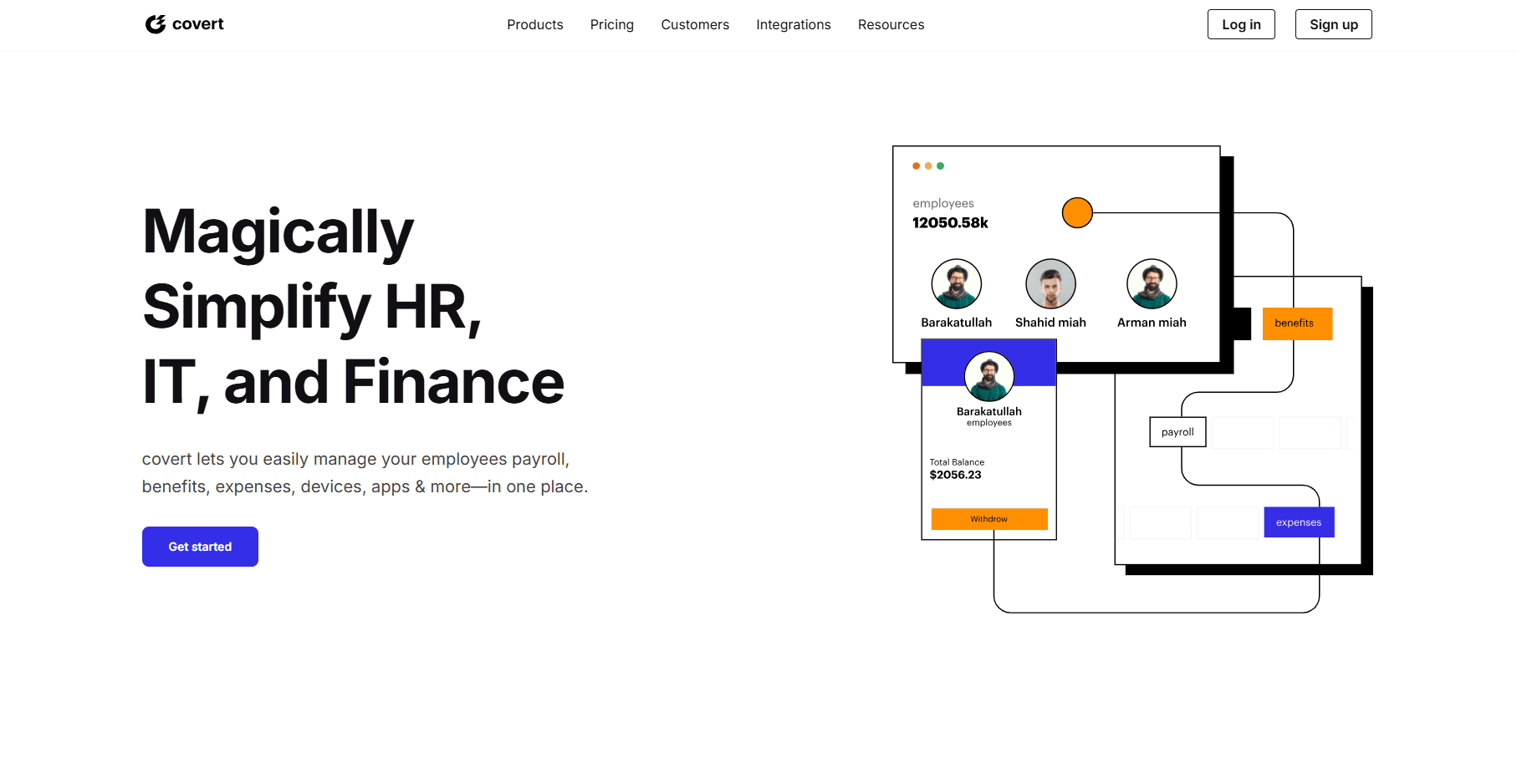 Covert HR Platform Landing Page preview